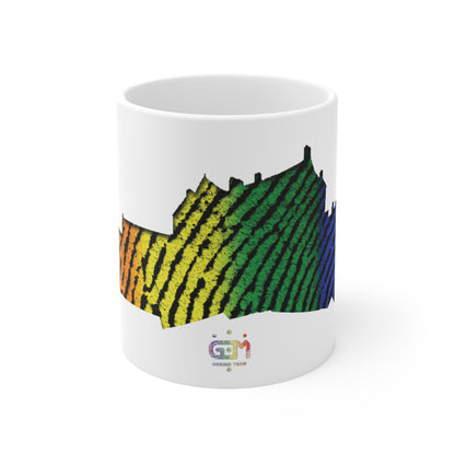 Edinburgh Castle Pride Fingerprint Art Mug, White