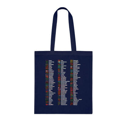 Scotland Tartan Clan Map Cotton Tote Bag