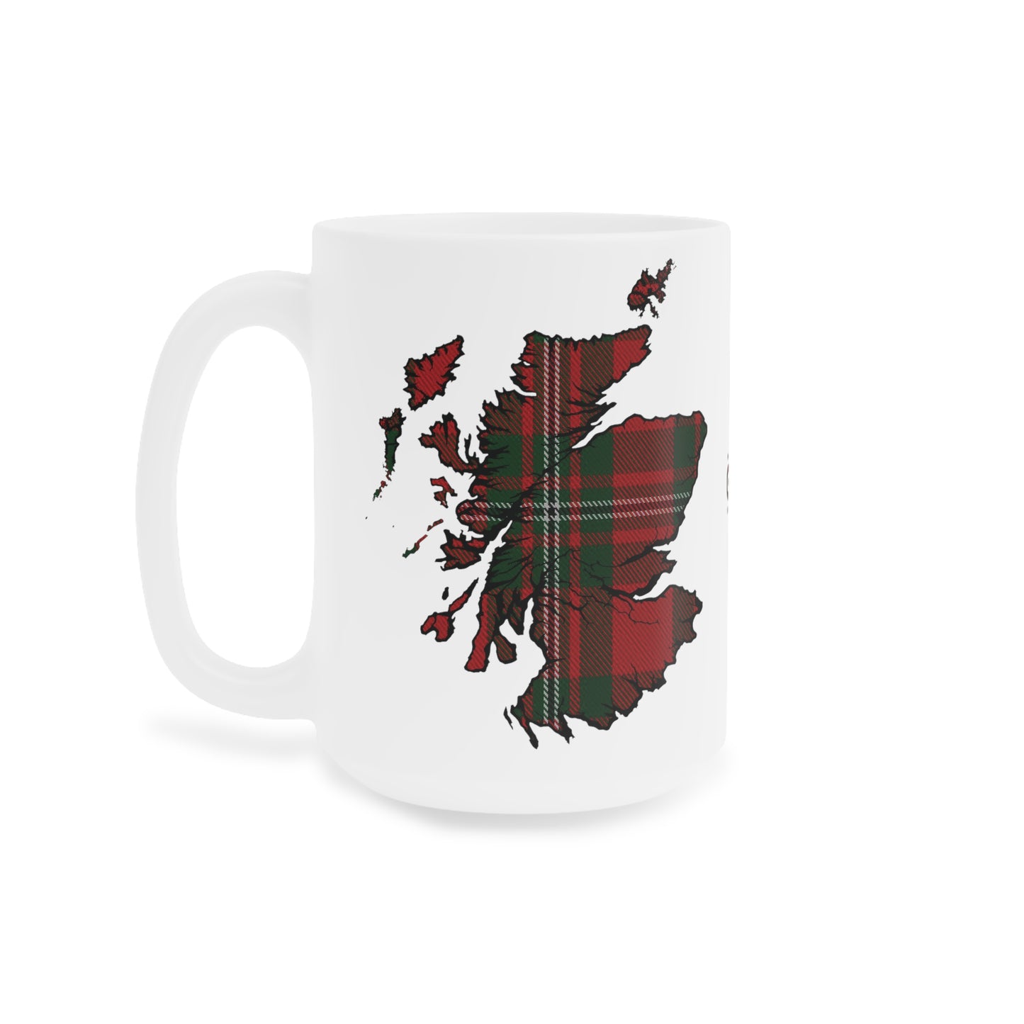 Scotland Tartan Map Mug - MacGregor Tartan, Various Sizes