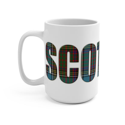 Scotland Lettering Tartan Mug 15oz, Anderson Tartan