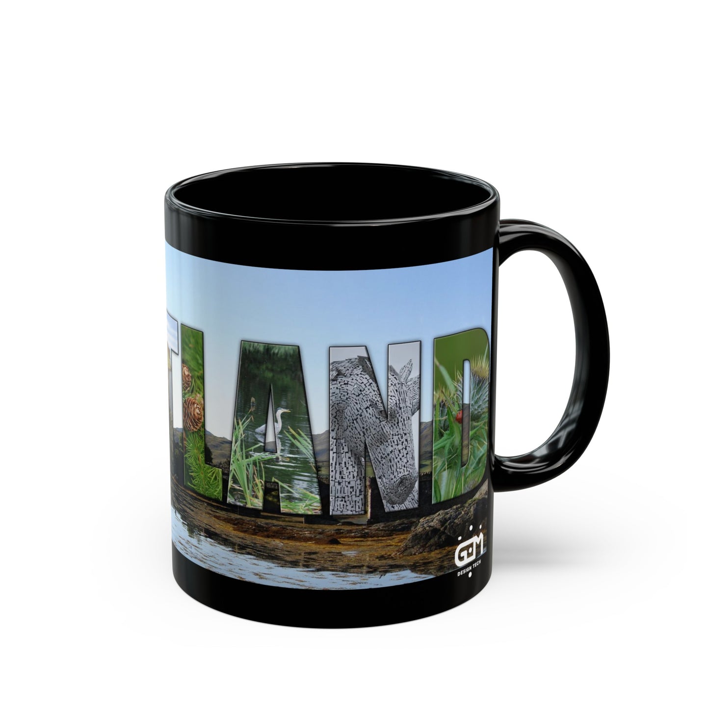 Eilean Donan Castle Scotland Mug, Coffee Cup, Tea Cup, Scottish Art, Scottish Landmarks, Scottish Nature, Black