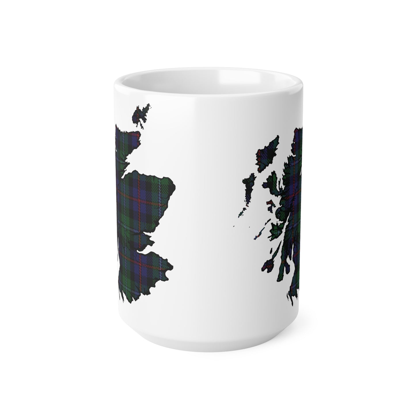 Argyle Tartan Scotland Map Mug, Coffee Cup, Tea Cup, Scotland, White