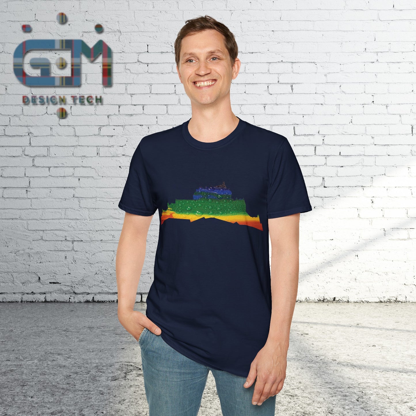 Edinburgh Castle Pride Rain Art Unisex T-Shirt