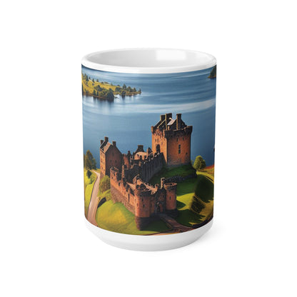 Urquhart Castle Mug - Loch Ness, Coffee Cup, Tea Cup, Scotland, White