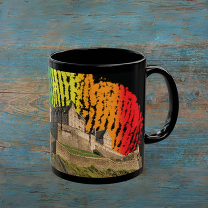 Edinburgh Castle Pride Fingerprint Sky Photo Mug, Black