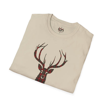 Tartan Stag Softstyle T-Shirt - MacGregor Tartan, Unisex Tee, Scottish Scenery, Various Colours