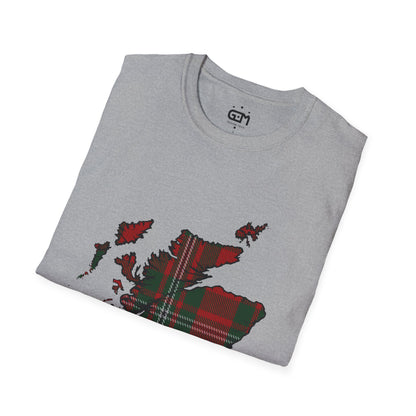 Scotland Tartan Map Softstyle Unisex T-Shirt - MacGregor Tartan Tee