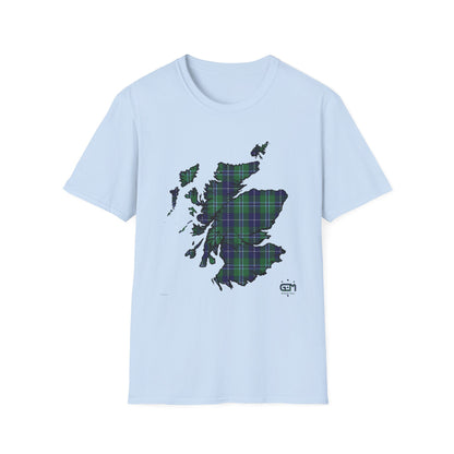 Tartan Scotland Map Softstyle Unisex T-Shirt - Douglas Tartan Tee