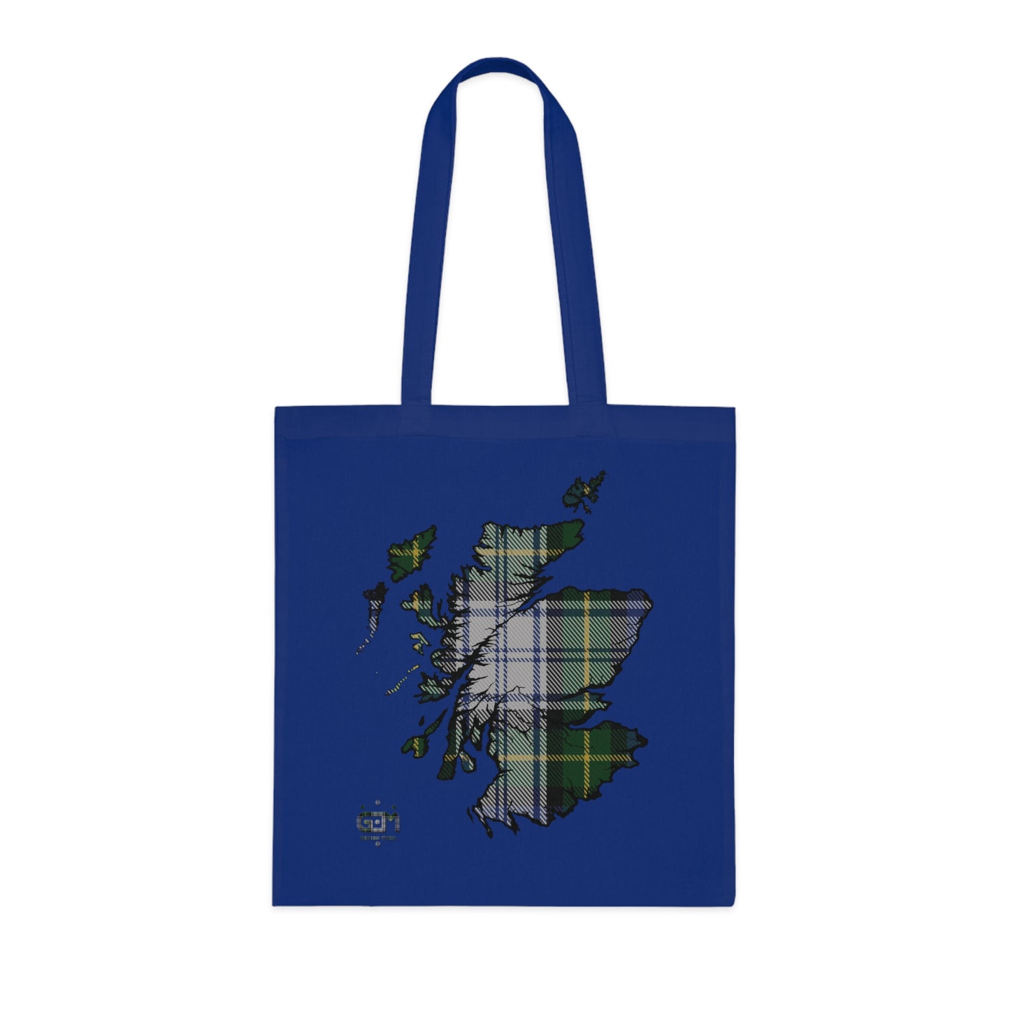 Reversible Scotland Tartan Map Cotton Tote Bag - Gordon Dress Tartan