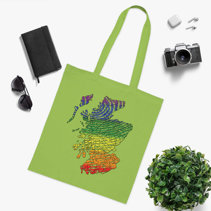 Scotland Pride Fingerprint Clan Map Cotton Tote Bag