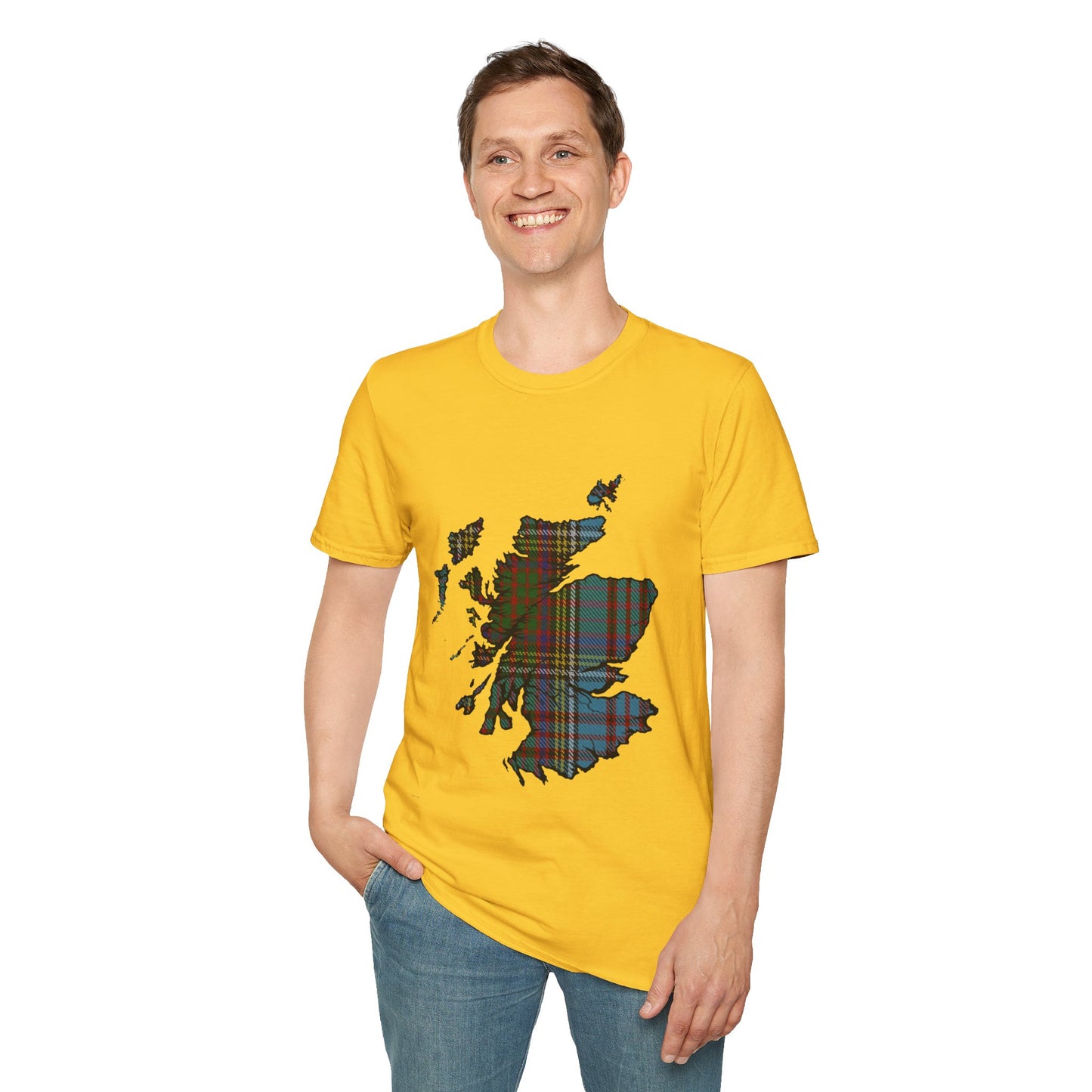 Scotland Tartan Map Softstyle Unisex T-Shirt - Anderson Tartan Tee