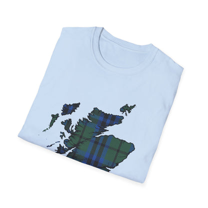 Tartan Scotland Map Softstyle Unisex T-Shirt - Keith Tartan Tee