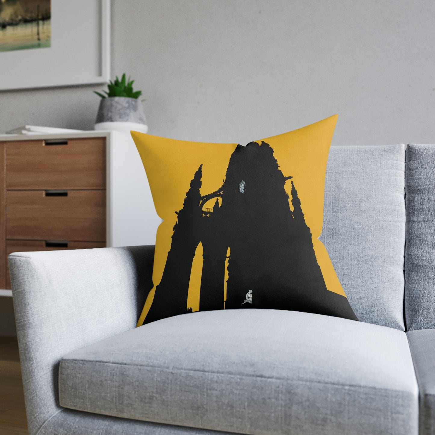 Coussins carrés Scotland Art Silhouette : différentes tailles