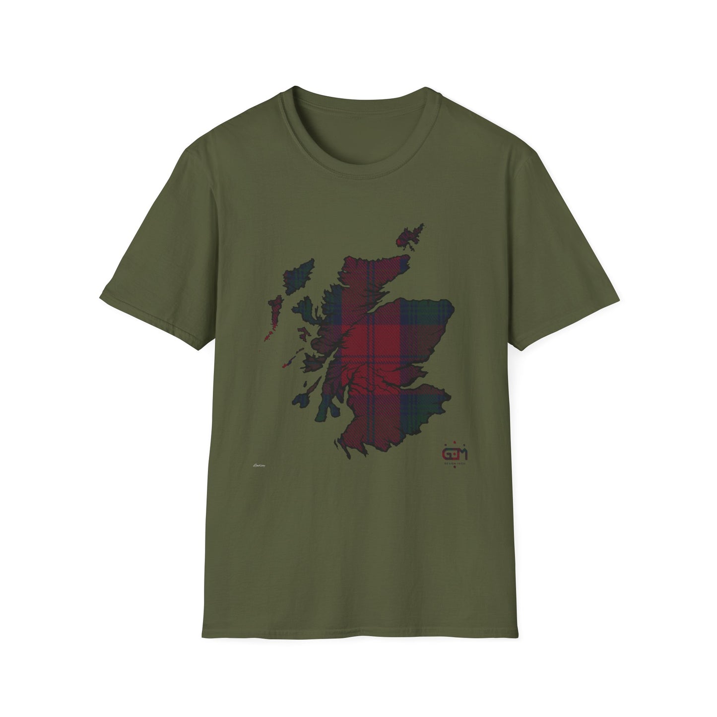 Tartan Scotland Map Softstyle Unisex T-Shirt - Lindsay Tartan Tee