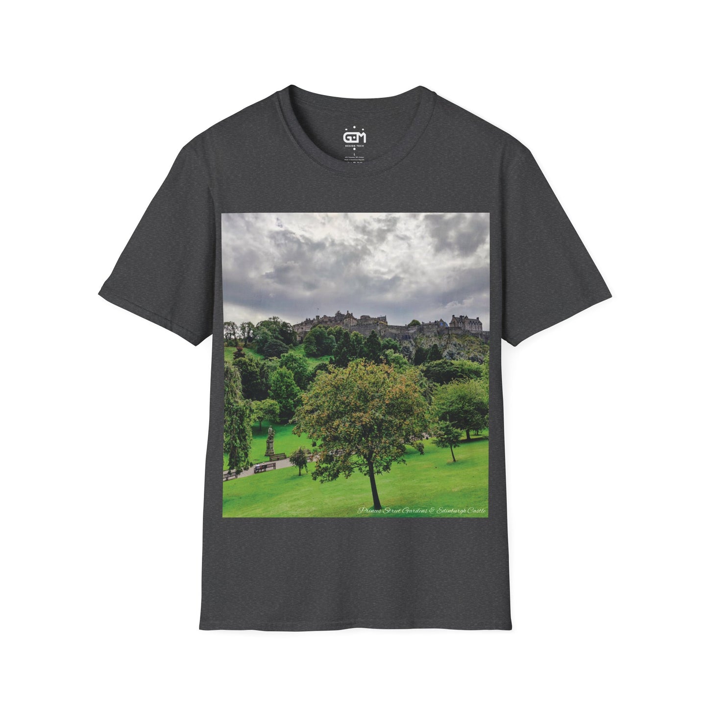 Princes Street Gardens & Edinburgh Castle Photo Softstyle T-Shirt, Unisex Tee, Various Colours