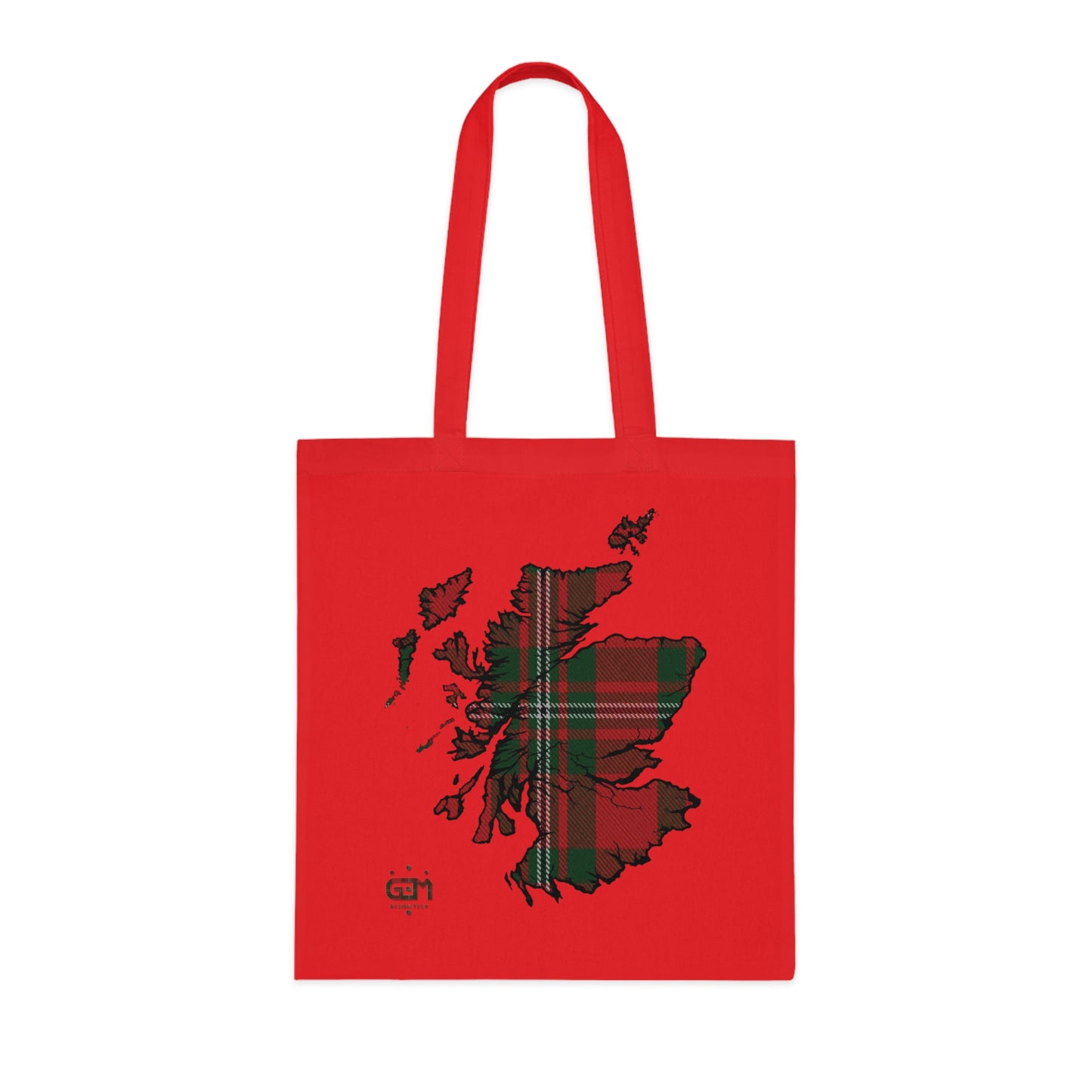 Reversible Scotland Tartan Map Cotton Tote Bag - MacGregor Tartan