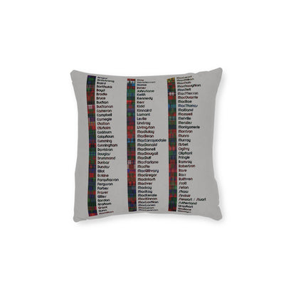 Reversible Square Cushion : Scottish Map of Clans Tartan, Various Sizes