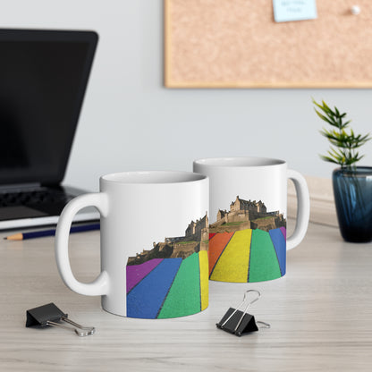 Pride Road Rock Edinburgh Castle Photo Mug, White