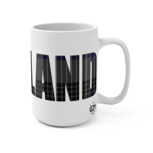 Scotland Lettering Tartan Mug 15oz, Hood Tartan