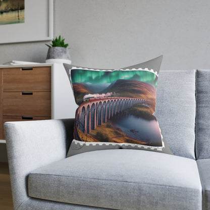 Glenfinnan Viaduct Art Stamp Square Cushion, Various Sizes