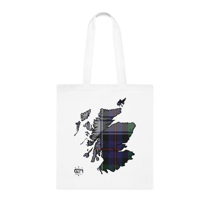 Reversible Scotland Tartan Map Cotton Tote Bag - Argyle Dress Tartan