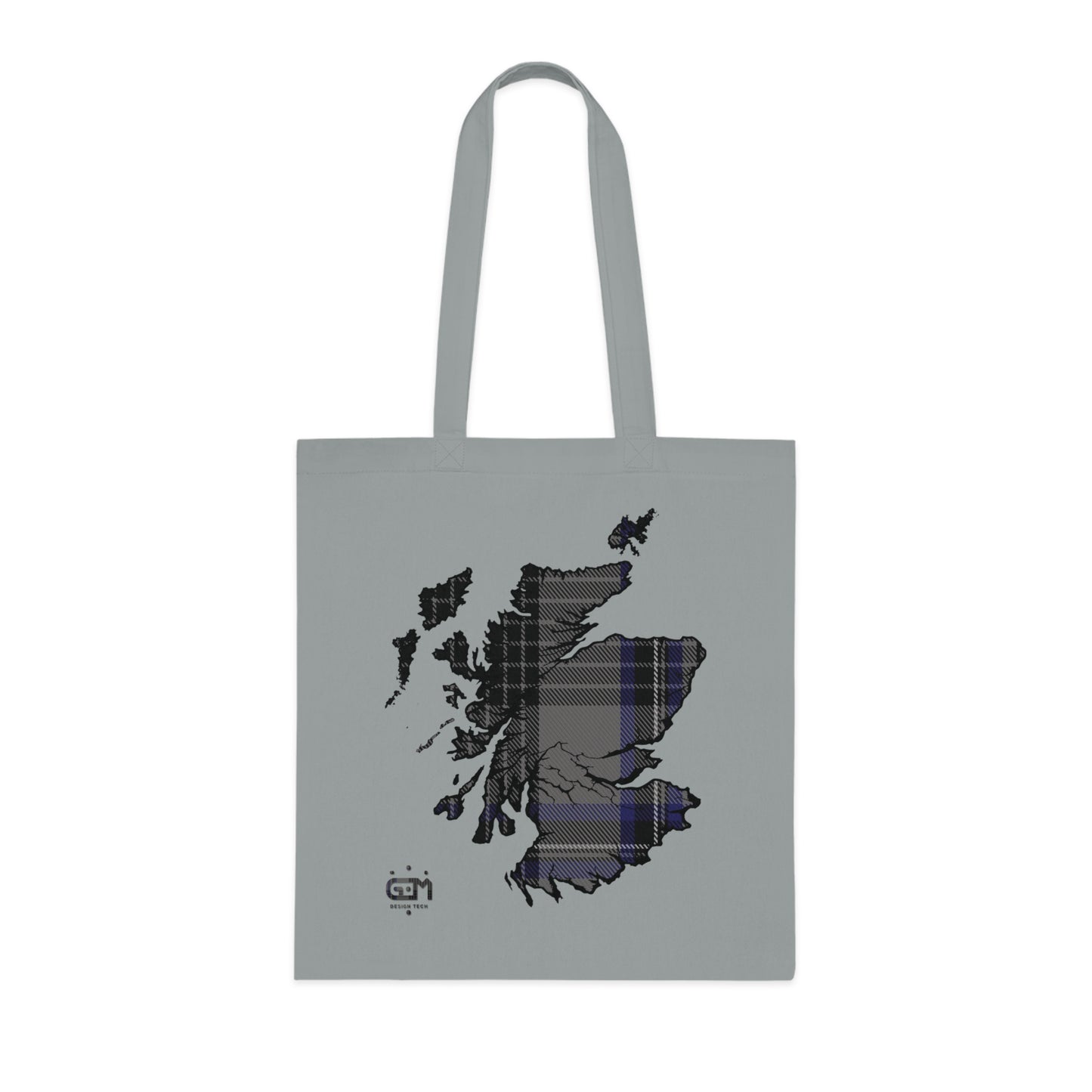 Reversible Scotland Tartan Map Cotton Tote Bag - Hood Tartan