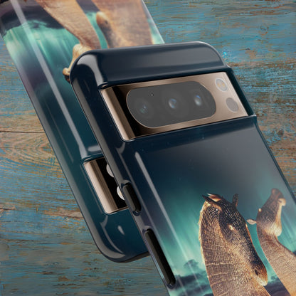 Kelpies Northern Lights Art Variant Phone Case, Scotland, Google