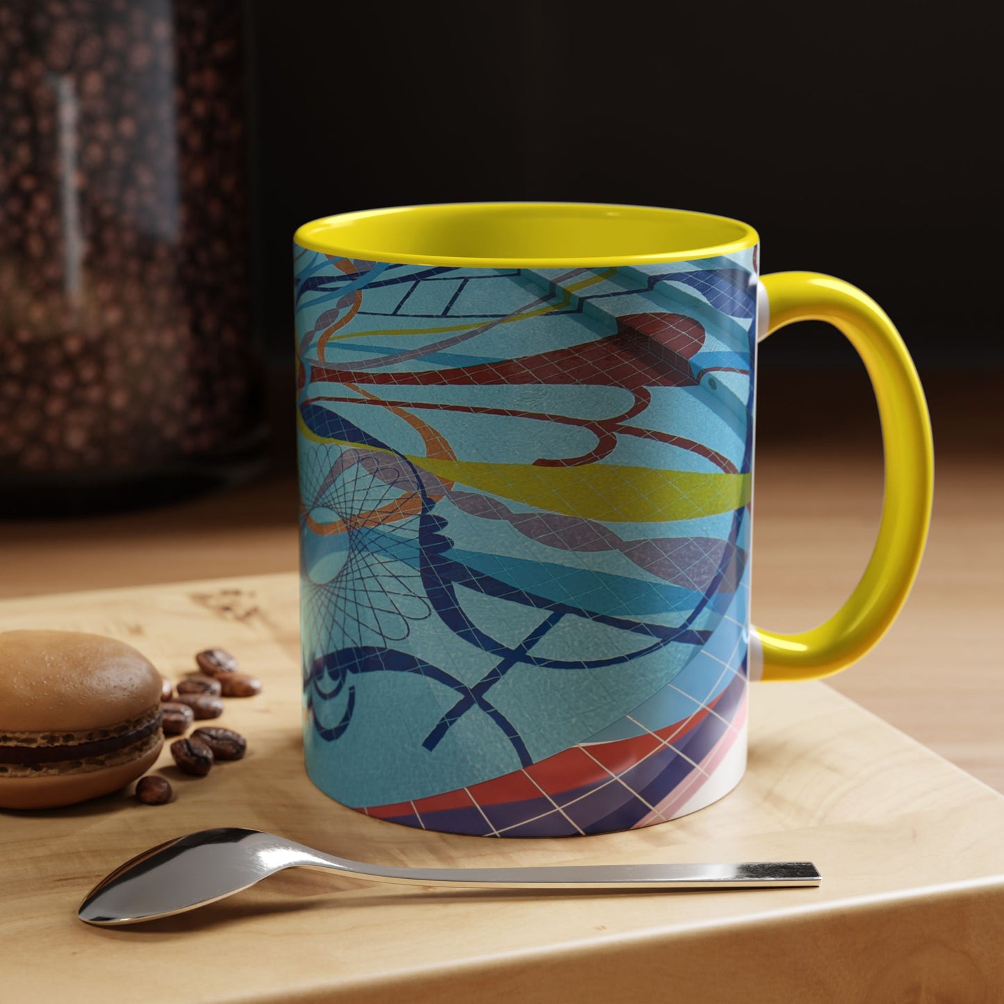 Tasses décoratives Écosse en gros plan - Scènes variées (jaune)
