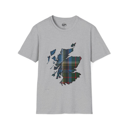 Scotland Tartan Map Softstyle Unisex T-Shirt - Anderson Old Tartan Tee