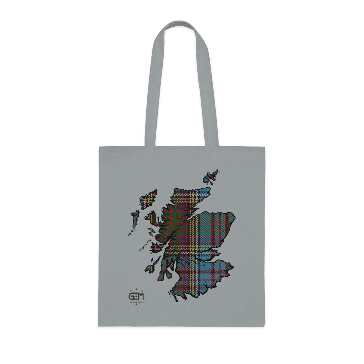 Reversible Scotland Tartan Map Cotton Tote Bag - Anderson Tartan