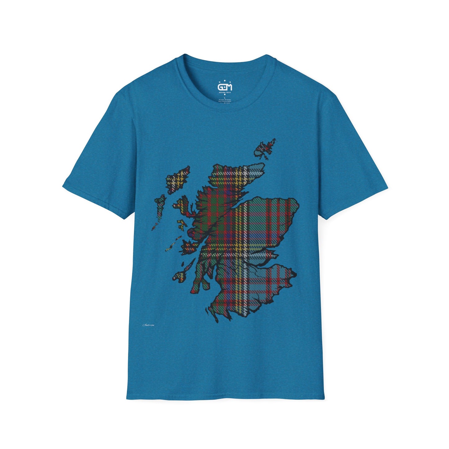 Scotland Tartan Map Softstyle Unisex T-Shirt, Anderson Tartan, Various Colours