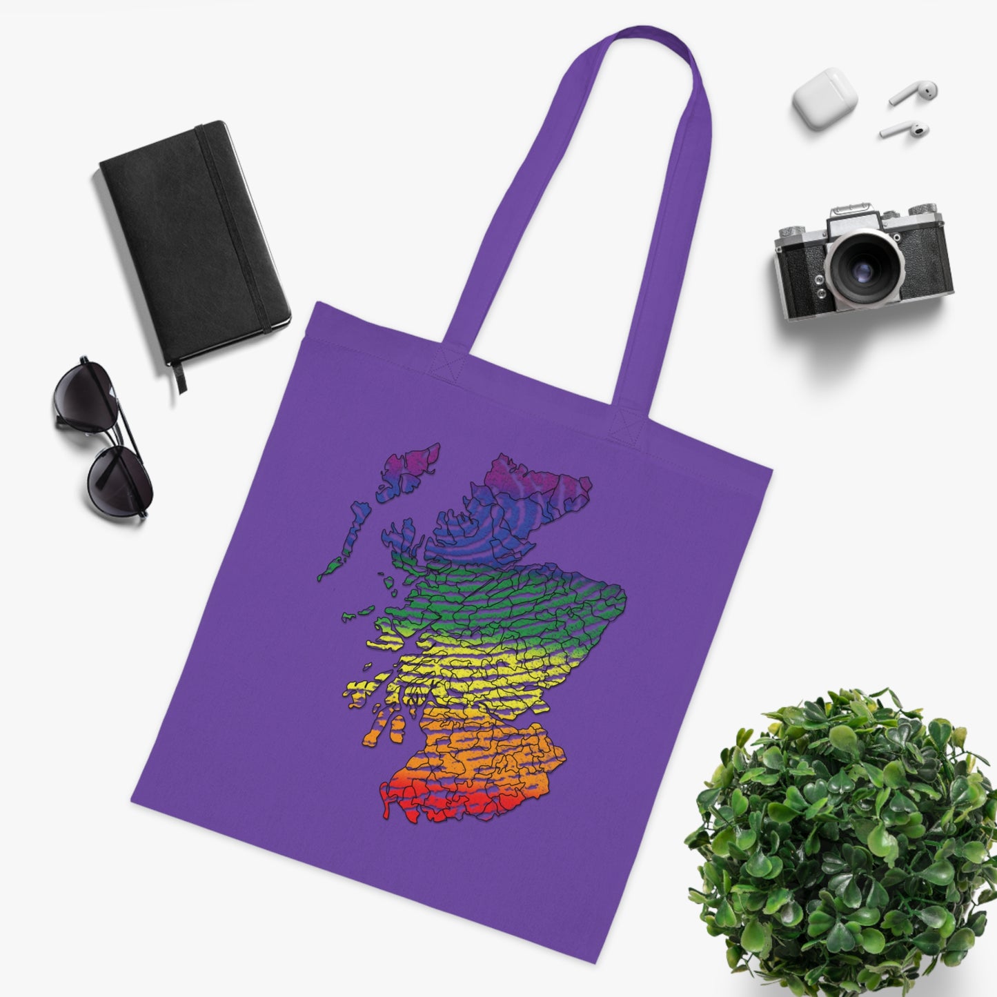 Scotland Pride Fingerprint Clan Map Cotton Tote Bag