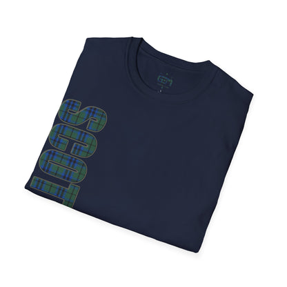 Scotland Lettering Keith Tartan Softstyle T-Shirt, Unisex Tee, Various Colours