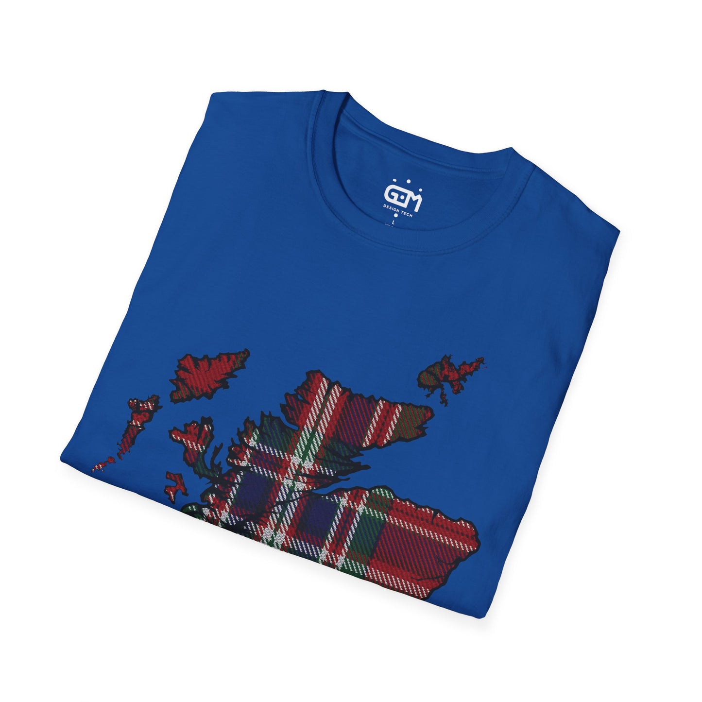 Scotland Tartan Map Softstyle Unisex T-Shirt, MacFarlane Tartan, Various Colours