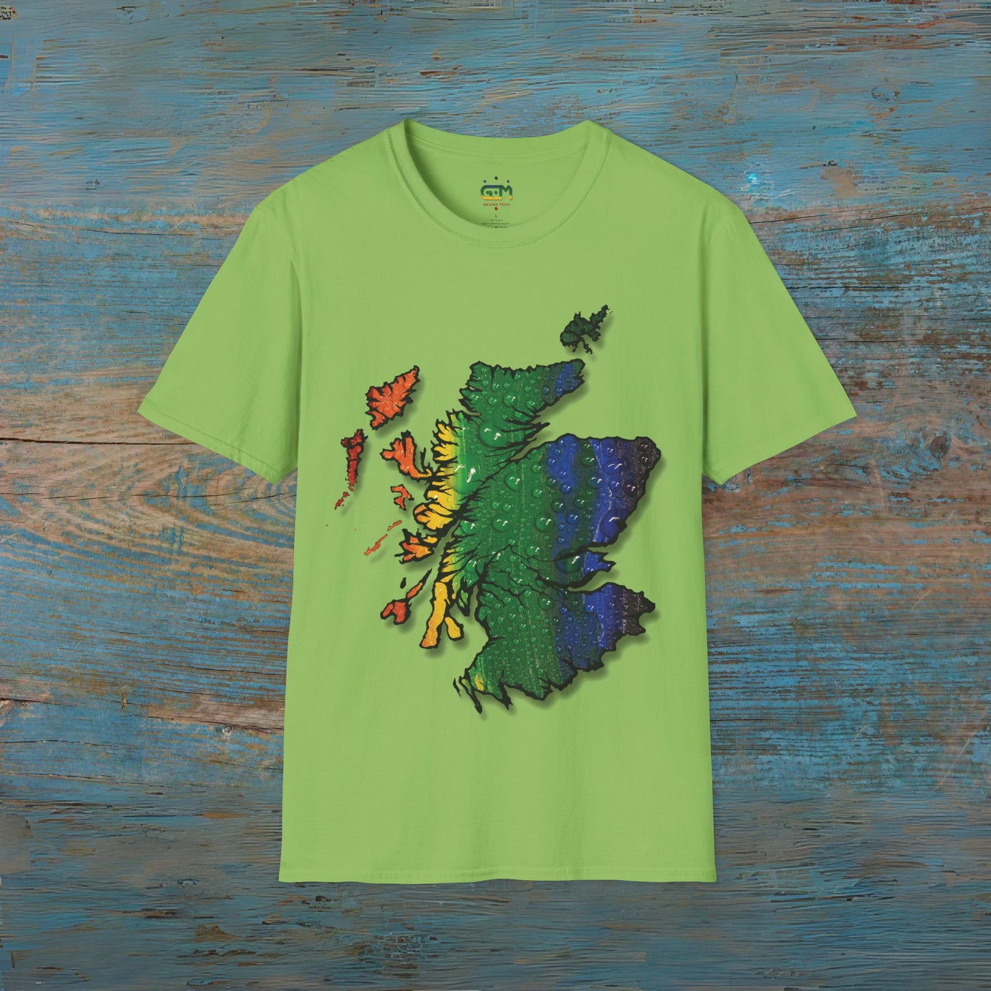 Scotland Is Proud Rain Map Unisex T-Shirt, Various Colours