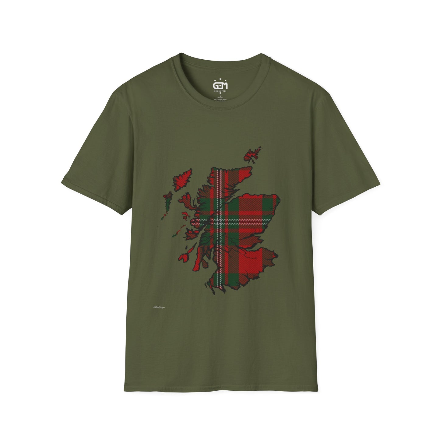 Scotland Tartan Map Softstyle Unisex T-Shirt - MacGregor Tartan Tee