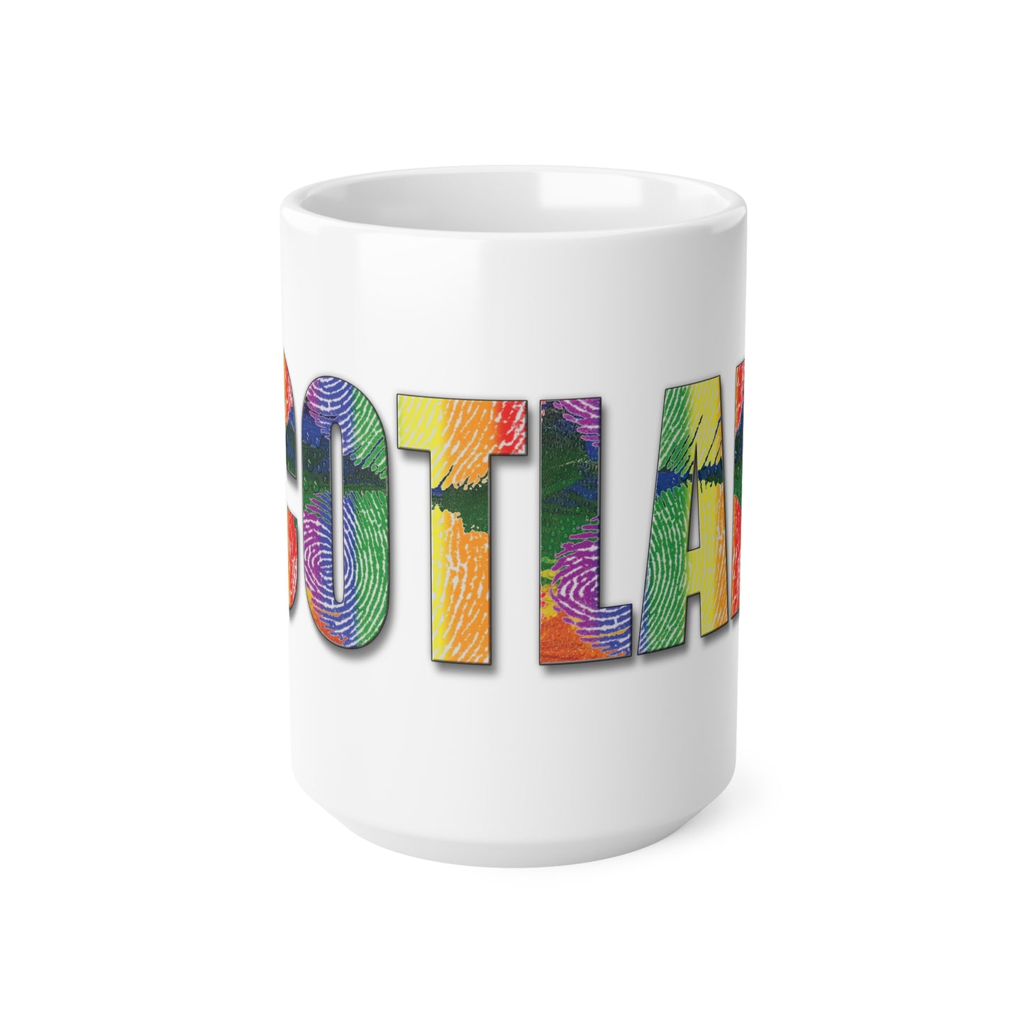 Scotland Lettering Pride Fingerprint Mug, Coffee Cup, Tea Cup, White