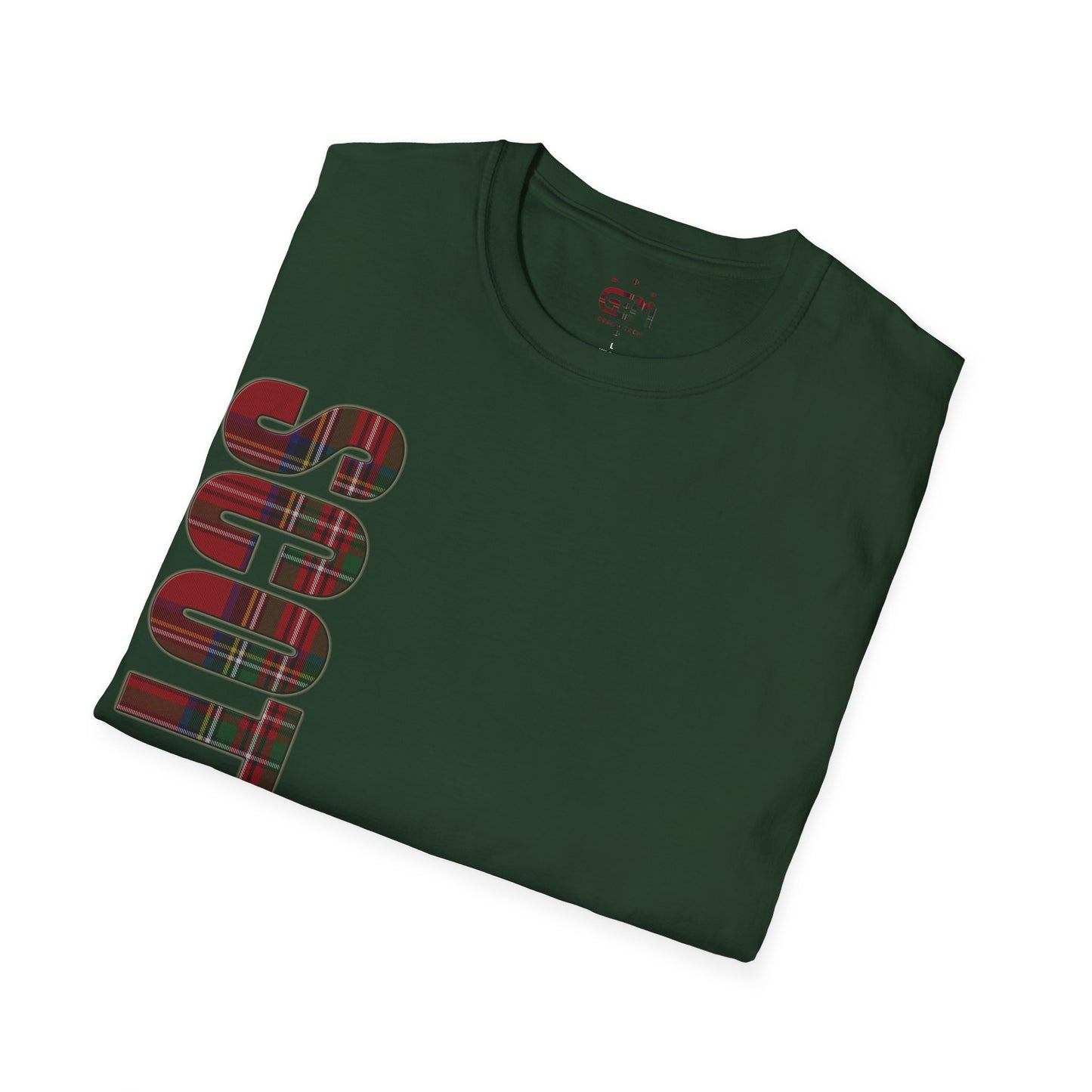 Scotland Lettering Stewart Royal Tartan Softstyle T-Shirt, Unisex Tee, Various Colours