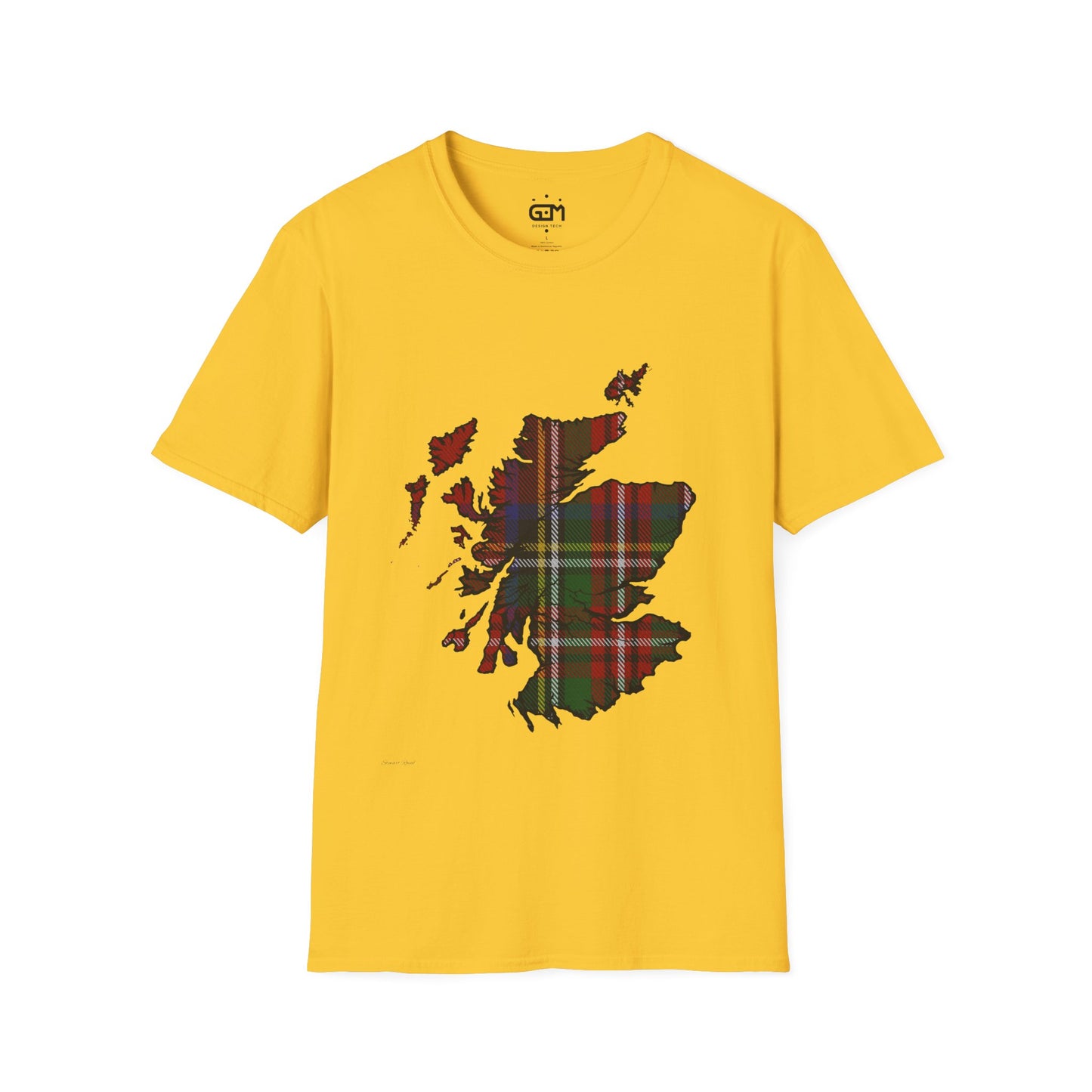 Scotland Tartan Map Softstyle Unisex T-Shirt - Stewart Royal Tartan Tee