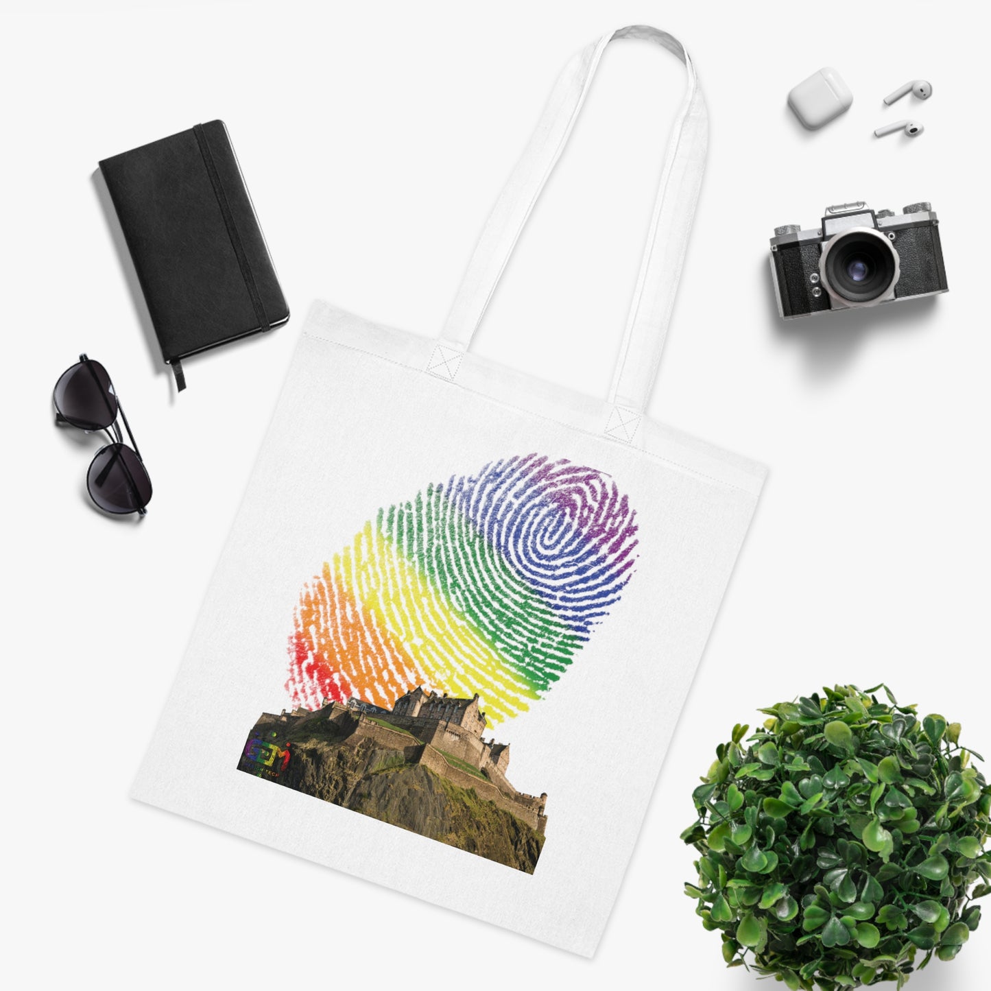 Edinburgh Castle Pride Fingerprint Sky Cotton Tote Bag