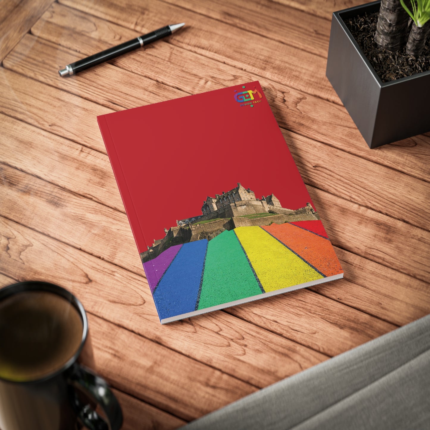 Edinburgh Castle Pride Road Rockface Softcover Notebook, A5