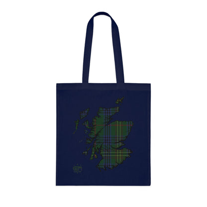 Reversible Scotland Tartan Map Cotton Tote Bag - Kennedy Tartan