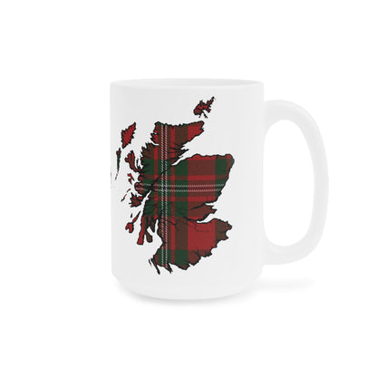 Scotland Tartan Map Mug - MacGregor Tartan, Various Sizes