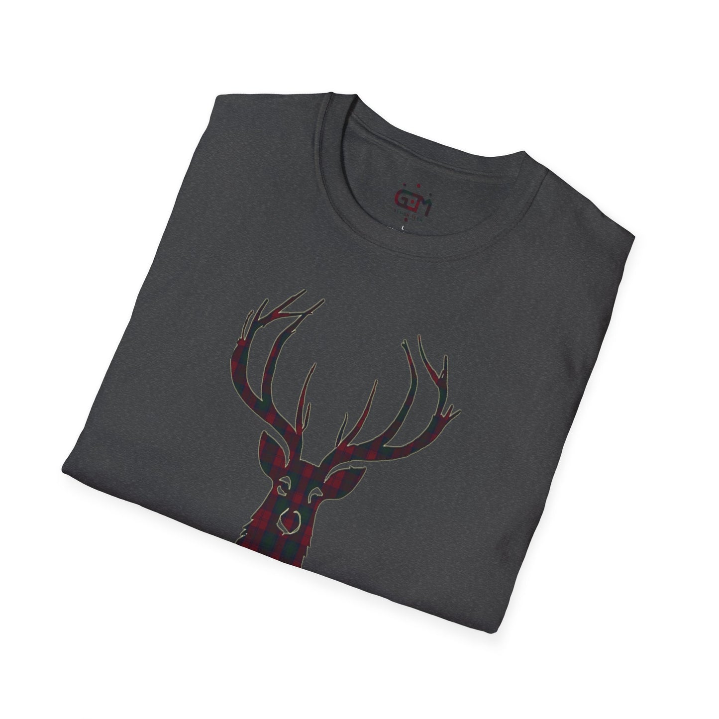 Tartan Stag Softstyle T-Shirt - Lindsay Tartan, Unisex Tee, Scottish Scenery, Various Colours