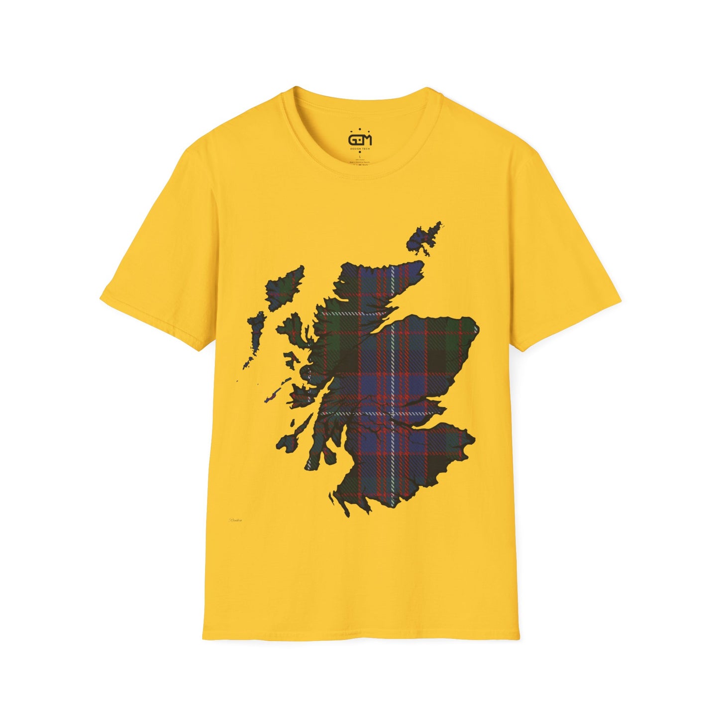 Scotland Tartan Map Softstyle Unisex T-Shirt, Rankin Tartan, Various Colours