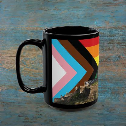 Edinburgh Castle Pride Progress Sky Photo Mug, Black