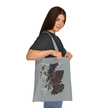 Scotland Tartan Clan Map Cotton Tote Bag