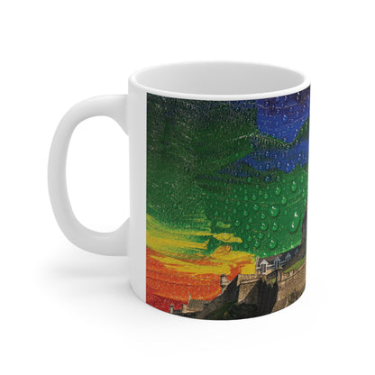 Edinburgh Castle Pride Rain Sky Photo Mug, White