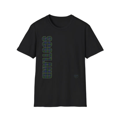 Tartan Scotland Lettering Softstyle Unisex T-Shirt, Gordon Tartan Tee