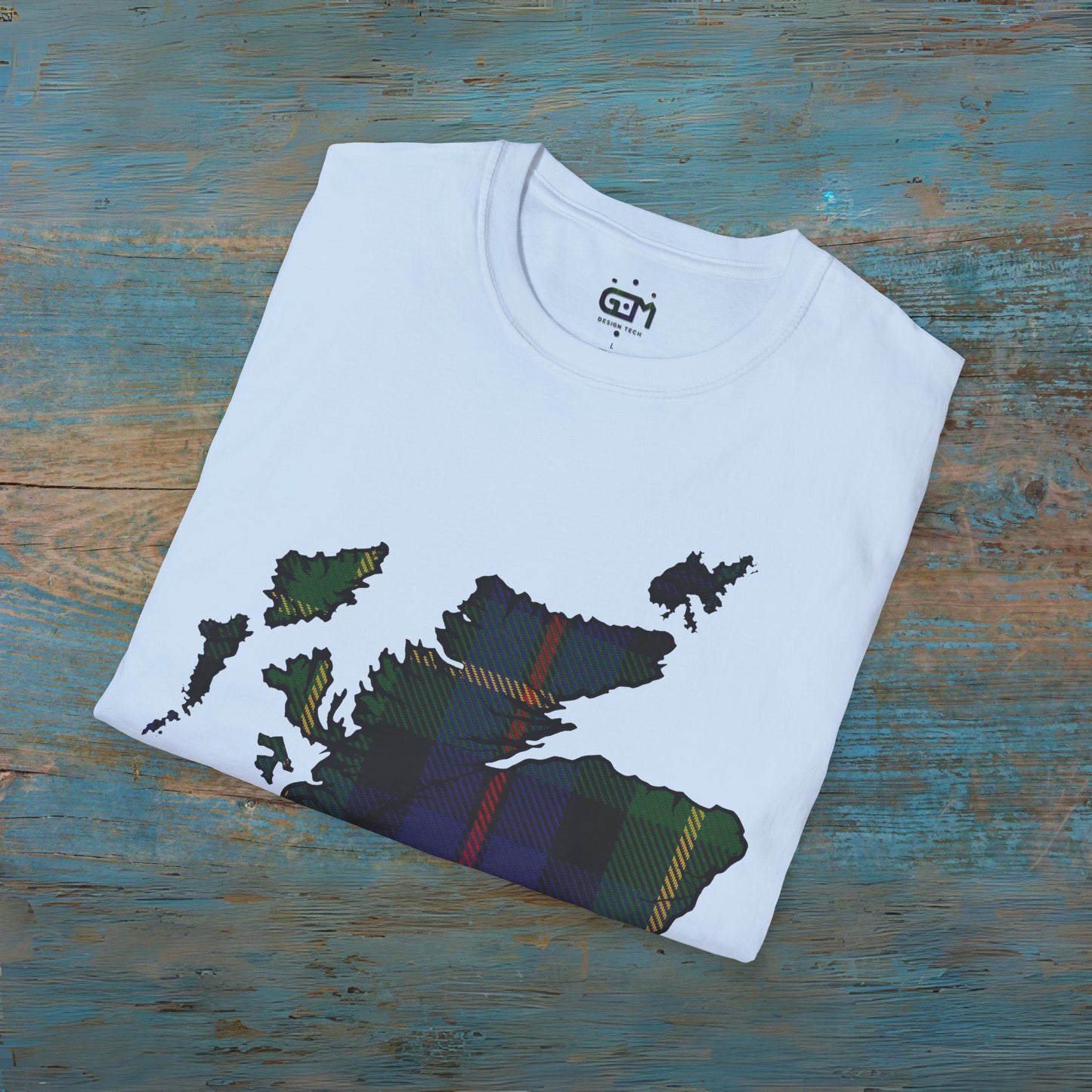 Scotland Tartan Map Softstyle Unisex T-Shirt, Farquharson Tartan, Various Colours